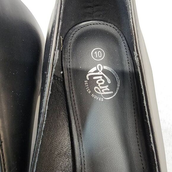 Trary Size 10 Women's Low Black Heels Round Toe Chunky Block 1.8" Heels Pumps Co - Picture 8 of 10